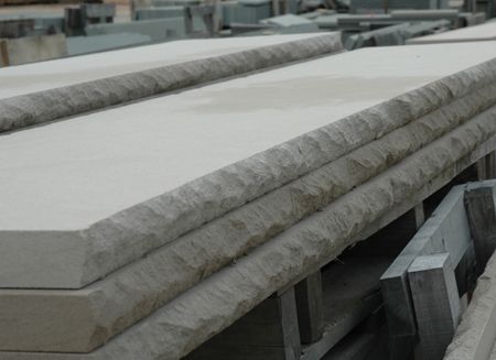 [NSI-COP-OGO-05667 + SILL-100-SA-2.25x12x48-L27-RK] Coping Indiana Limestone FCB HR1S - 12" (4' (48"))