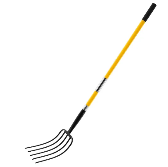[ACC-OTH-OOO-08672 + PT/MF2-FG] Tools Manure Fork 6 Tine Steel Head 54" Fiberglass Handle (L)