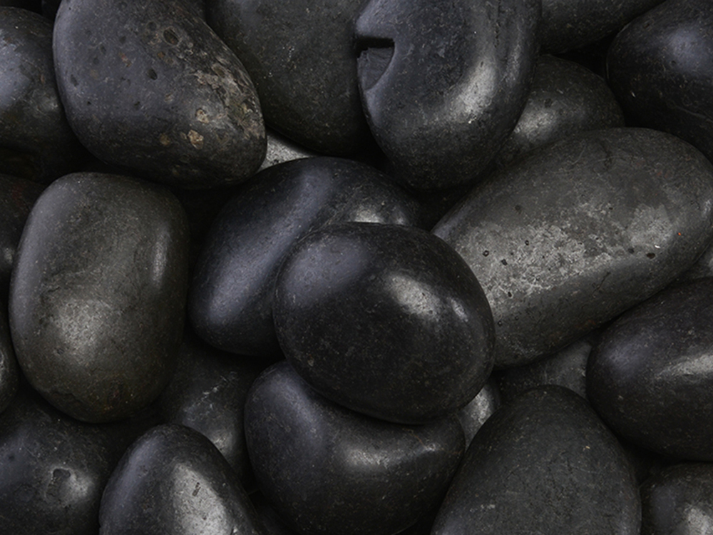 [DEC-GRO-SGO-01199] Semi-Polished Pebbles Black 2-3" by the lbs